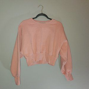 Aritzia TNA Cropped Pink Sweatshirt
